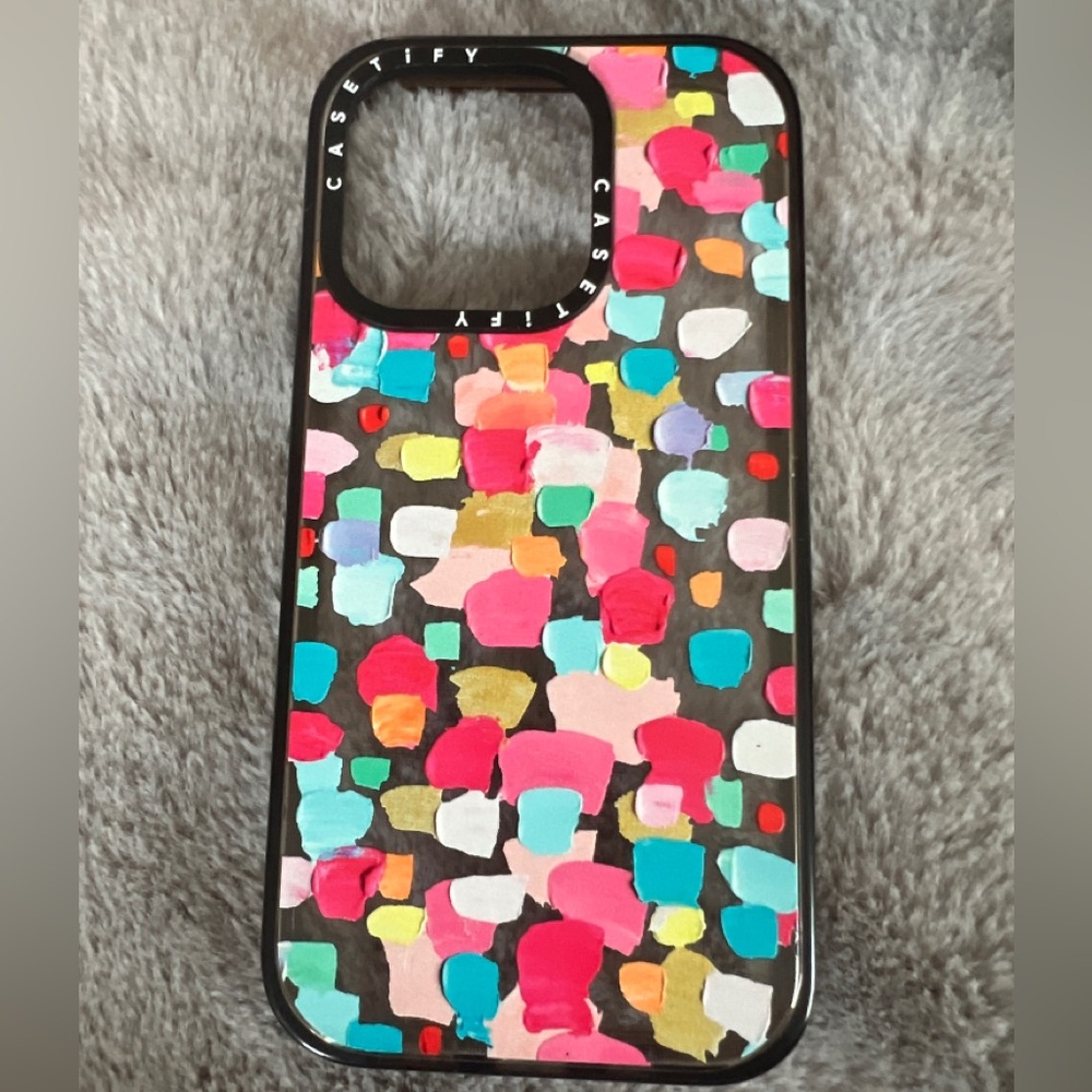 CASETiFY Impact Case for iPhone 14 Pro Paint Prints -Magenta Confetti